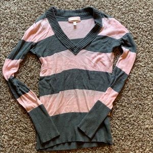 Pink and grey striped sweater!